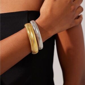 Electric Picks Gold and Silver Bracelet Duo